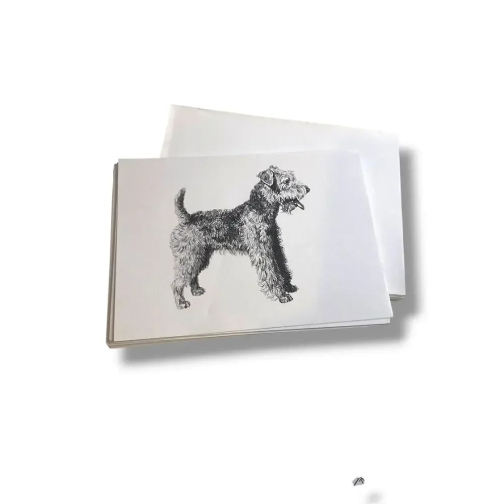 Set of 18 Blank Note Cards and Envelopes Welsh Terrier Pen Ink Print